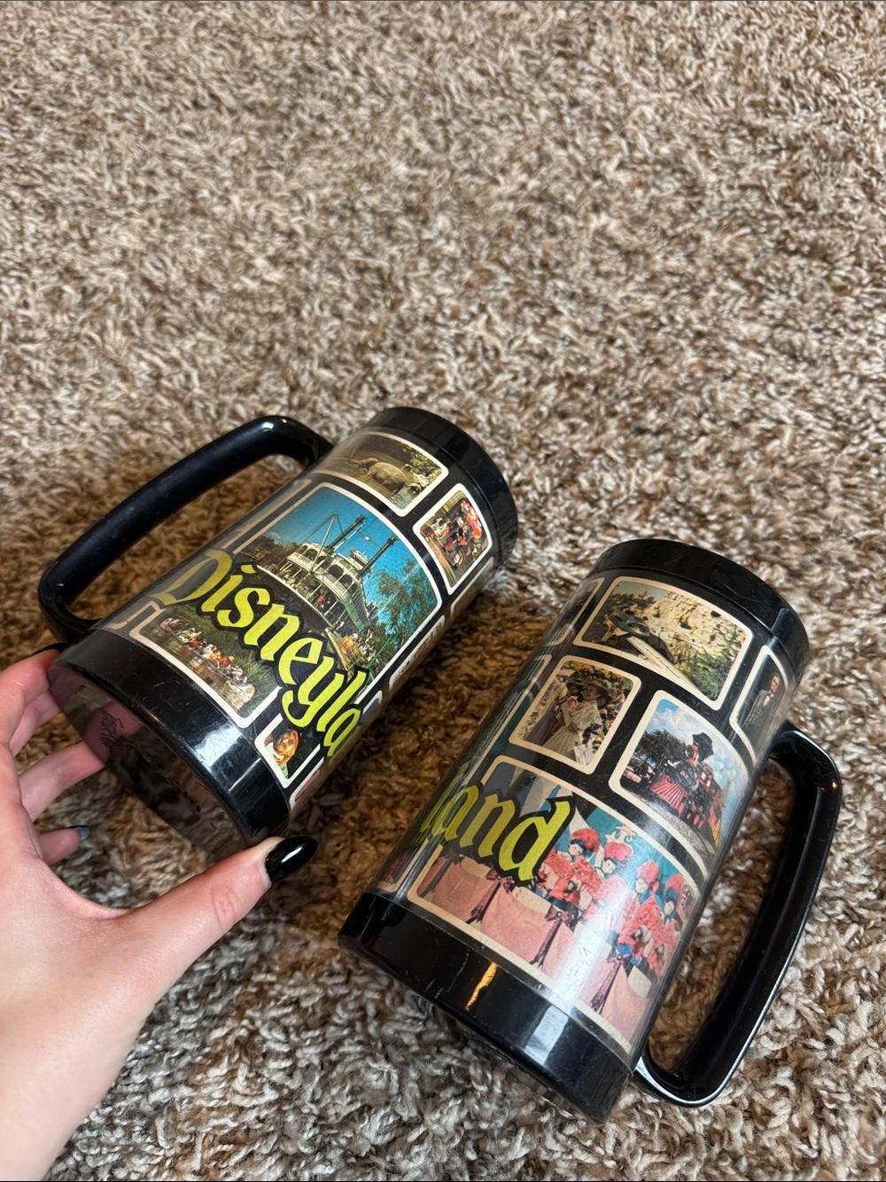 Vintage Disneyland Thermo-Serv Insulated Souvenir Mugs Set of 2 Disney